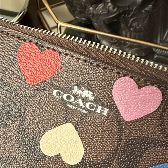Coach Multicolor Heart Print Wristlet - Picture 6 of 8